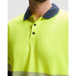 Polo laboral técnico alta visibilidad manga larga 170 g/m2 Roly Vega LS color amarillo fluorescente vista detalle 1