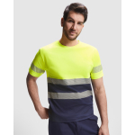 Camiseta laboral técnica de algodón y poliéster 170 g/m2 Roly Tauri color azul marino primera vista de uso