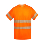 Camiseta laboral técnica de algodón y poliéster 170 g/m2 Roly Tauri color naranja fluorescente segunda vista