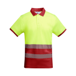 Polo laboral con alta visibilidad manga corta 170 g/m2 Roly Atrio color rojo segunda vista