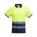 Polo laboral con alta visibilidad manga corta 170 g/m2 Roly Atrio color azul marino segunda vista