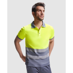 Polo laboral con alta visibilidad manga corta 170 g/m2 Roly Atrio color naranja fluorescente primera vista de uso
