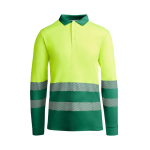 Polo laboral técnico de manga larga 170 g/m2 Roly Atrio LS color verde segunda vista