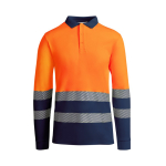 Polo laboral técnico de manga larga 170 g/m2 Roly Atrio LS color naranja segunda vista