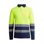 Polo laboral técnico de manga larga 170 g/m2 Roly Atrio LS color azul marino segunda vista