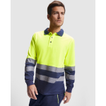 Polo laboral técnico de manga larga 170 g/m2 Roly Atrio LS color azul marino cuarta vista de uso