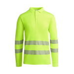Polo laboral técnico de manga larga 170 g/m2 Roly Atrio LS color amarillo fluorescente segunda vista