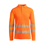 Polo laboral técnico de manga larga 170 g/m2 Roly Atrio LS color naranja fluorescente segunda vista