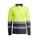 Polo laboral técnico de manga larga 170 g/m2 Roly Atrio LS color gris topo segunda vista