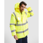 Parka laboral acolchada alta visibilidad 395 g/m2 Roly Merak color azul marino cuarta vista de uso
