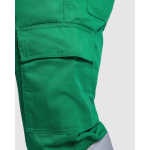Pantalón laboral largo multibolsillos visibilidad 235 g/m2 Roly Enix color verde vista detalle 1