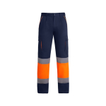 Pantalón laboral largo multibolsillos visibilidad 235 g/m2 Roly Enix color naranja fluorescente segunda vista