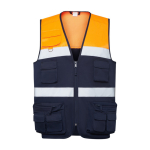 Chaleco laboral alta visibilidad multibolsillos 200 g/m2 Roly Beta color naranja fluorescente segunda vista