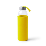 Bidón de cristal con funda de neopreno y cinta de transporte 500ml color amarillo segunda vista