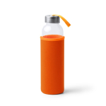 Bidón de cristal con funda de neopreno y cinta de transporte 500ml color naranja segunda vista