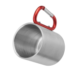 Taza metálica de doble pared con asa mosquetón de colores 230ml color rojo vista detalle 1