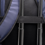 Mochila ejecutiva acolchada de nylon reciclado para portátil 15” color azul marino vista detalle 1