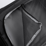 Mochila con logotipo de viaje piel PU extensible con bolsillo para portátil 17” color negro vista detalle 3