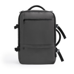 Mochila con logotipo de viaje piel PU extensible con bolsillo para portátil 17” segunda vista