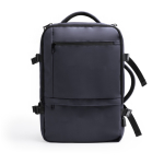 Mochila con logotipo de viaje piel PU extensible con bolsillo para portátil 17” segunda vista