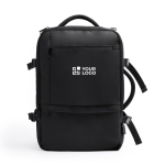 Mochila con logotipo de viaje piel PU extensible con bolsillo para portátil 17” vista principal