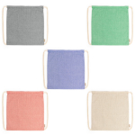 Mochila ecológica con cordones en acabado jaspeado 120 g/m2 color negro vista detalle 2