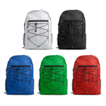 Mochila deportiva de poliéster 600D con cierre de cremallera frontal color rojo vista detalle 4