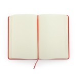 Bloc de notas tapa rígida de polipiel y marcapáginas A5 hojas lisas color rojo vista detalle 2