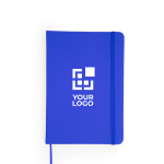 Bloc de notas tapa rígida de polipiel y marcapáginas A5 hojas lisas vista principal