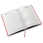 Agenda con tapa acolchada con relieve y marcapáginas A5 color rojo vista detalle 1