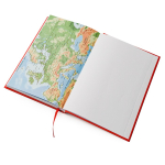 Agenda con tapa acolchada con relieve y marcapáginas A5 color rojo vista detalle 4