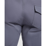 Pantalón laboral de algodón con cintura elástica 240 g/m2 Roly Safety color gris topo vista detalle 3