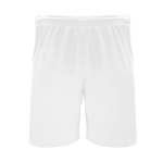 Pantalón deportivo corto de poliéster 140 g/m2 Roly Direct Dortmund color blanco segunda vista