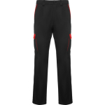 Pantalón largo multibolsillos unisex con contraste 250 g/m2 Roly Trooper color rojo segunda vista