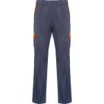 Pantalón largo multibolsillos unisex con contraste 250 g/m2 Roly Trooper color naranja segunda vista