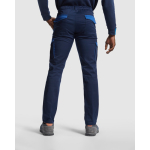 Pantalón largo multibolsillos unisex con contraste 250 g/m2 Roly Trooper color azul real cuarta vista de uso