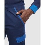 Pantalón largo multibolsillos unisex con contraste 250 g/m2 Roly Trooper color azul real vista detalle 1