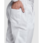 Pantalón laboral de poliéster y algodón de corte recto 210 g/m2 Roly Pintor color blanco vista detalle 2