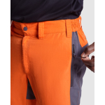 Pantalón unisex trekking con trabillas para cinturón 130 g/m2 Roly Direct Bonati color naranja vista detalle 1