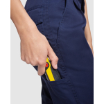 Pantalón laboral para mujer de poliéster y algodón 240 g/m2 Roly Daily color azul marino vista detalle 2