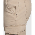Pantalón laboral largo de hombre de algodón y elastano 300 g/m2 Roly Fonta color camel vista detalle 1