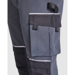 Pantalón laboral multibolsillos con elastano 260 g/m2 Roly Wall color negro vista detalle 2