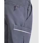 Pantalón laboral multibolsillos con elastano 260 g/m2 Roly Wall color negro vista detalle 3
