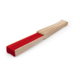 Abanico de colores con tela de poliéster y varillas de madera para empresas color rojo vista detalle 1