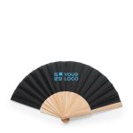 Abanico de colores con tela de poliéster y varillas de madera para empresas vista principal