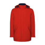 Parka de poliéster reciclado impermeable 400 g/m2 Roly Direct America color rojo segunda vista