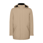 Parka de poliéster reciclado impermeable 400 g/m2 Roly Direct America color arena segunda vista