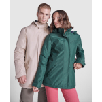 Parka de poliéster reciclado impermeable 400 g/m2 Roly Direct America color arena quinta vista de uso
