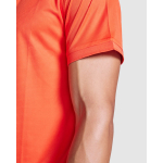 Polo técnico de poliéster reciclado manga corta 125 g/m2 Roly Direct Tormo color naranja oscuro vista detalle 2