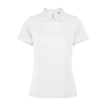 Polo técnico para mujer de poliéster reciclado 125 g/2 Roly Direct Tormo color blanco segunda vista